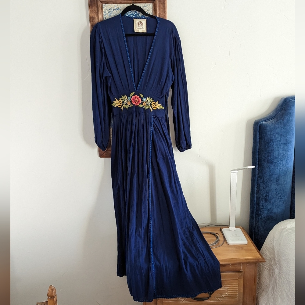 Chasing Unicorns Blue Embroidered Dress